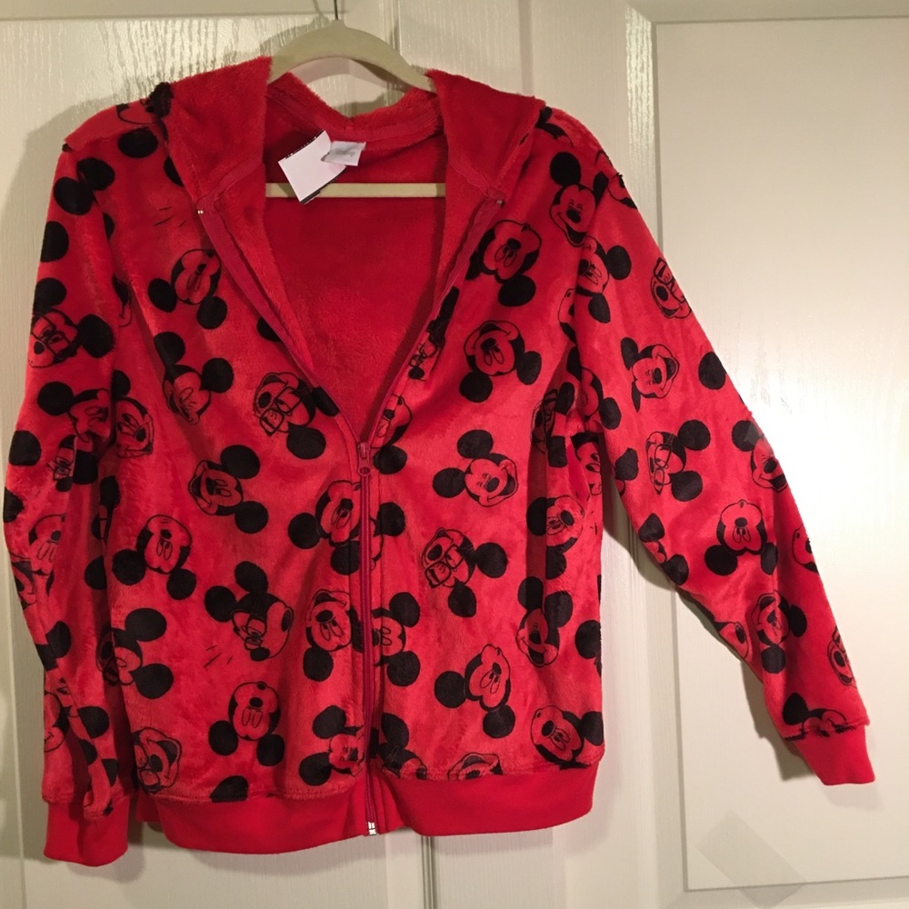 Bright red Mickey Mouse hoody